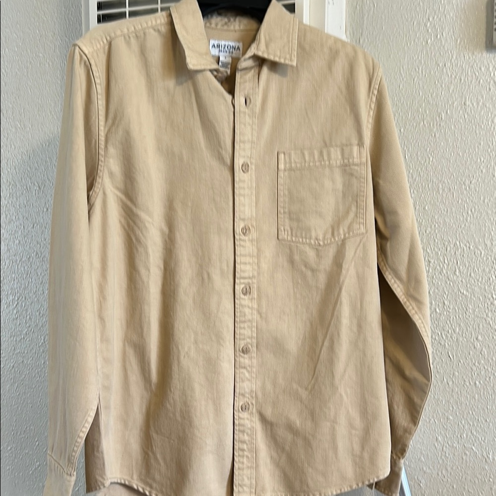 Arizona Jean Company Tan Casual Button Down Shirt